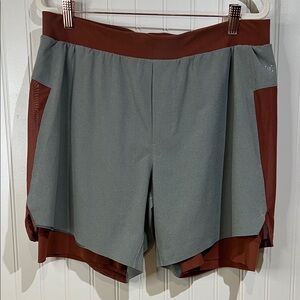 Lululemon Men’s Steady and Fast Short 7” Lined Size XL Carbon Dark Terracota